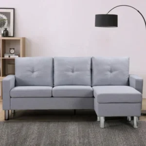 3 Seater LEM Fabric Sofa With Matching Footstool